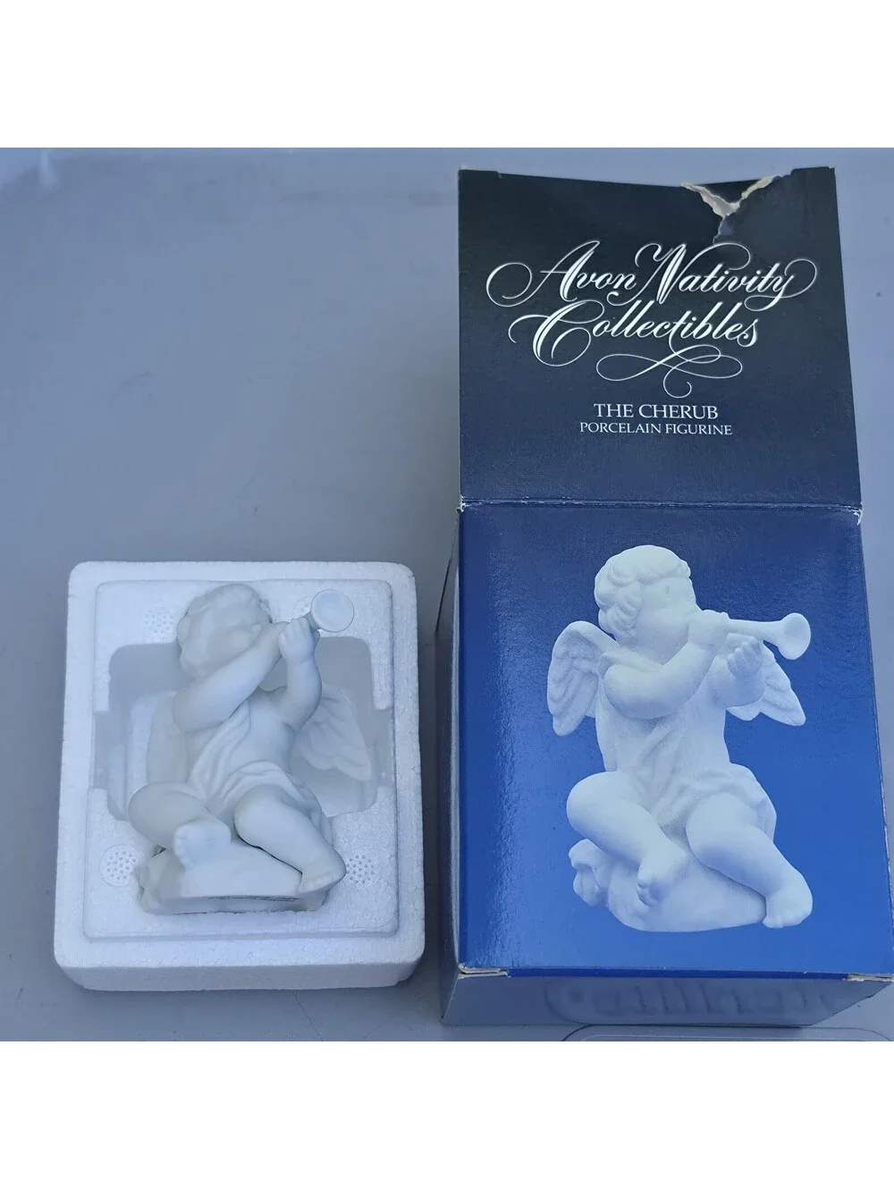 Avon Nativity Collectibles The Cherub 1989 Porcelain Christmas Figurine w/Box